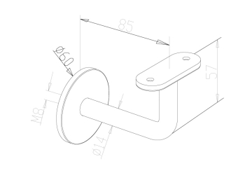 Handrail Brackets - Model 0511 - Flat CAD Drawing